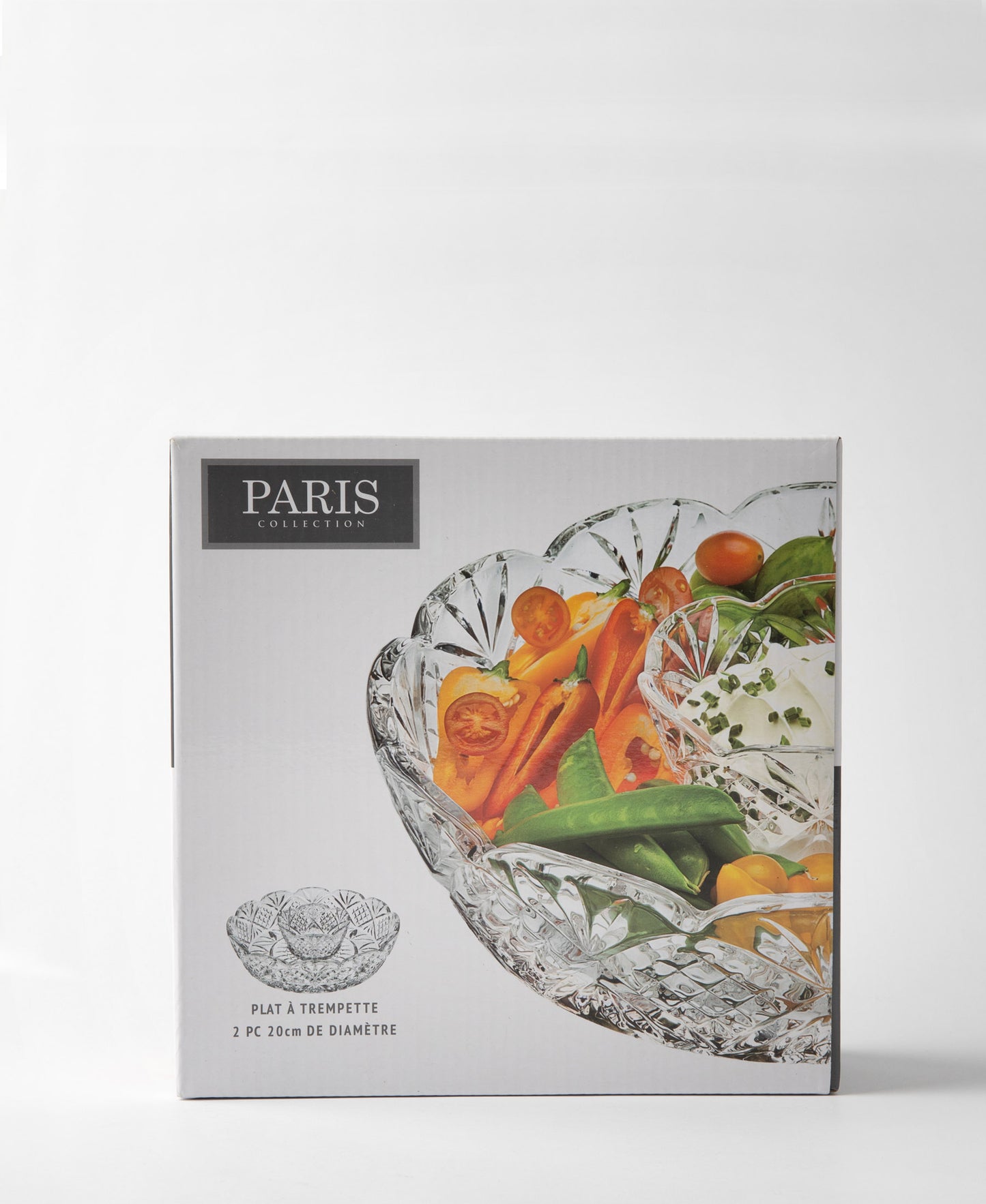 Paris Collection 2 Piece Chip & Dip - Transparent