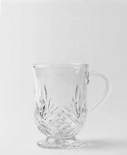 Paris Collection 4 Piece Footed Coffee Mug - Clear