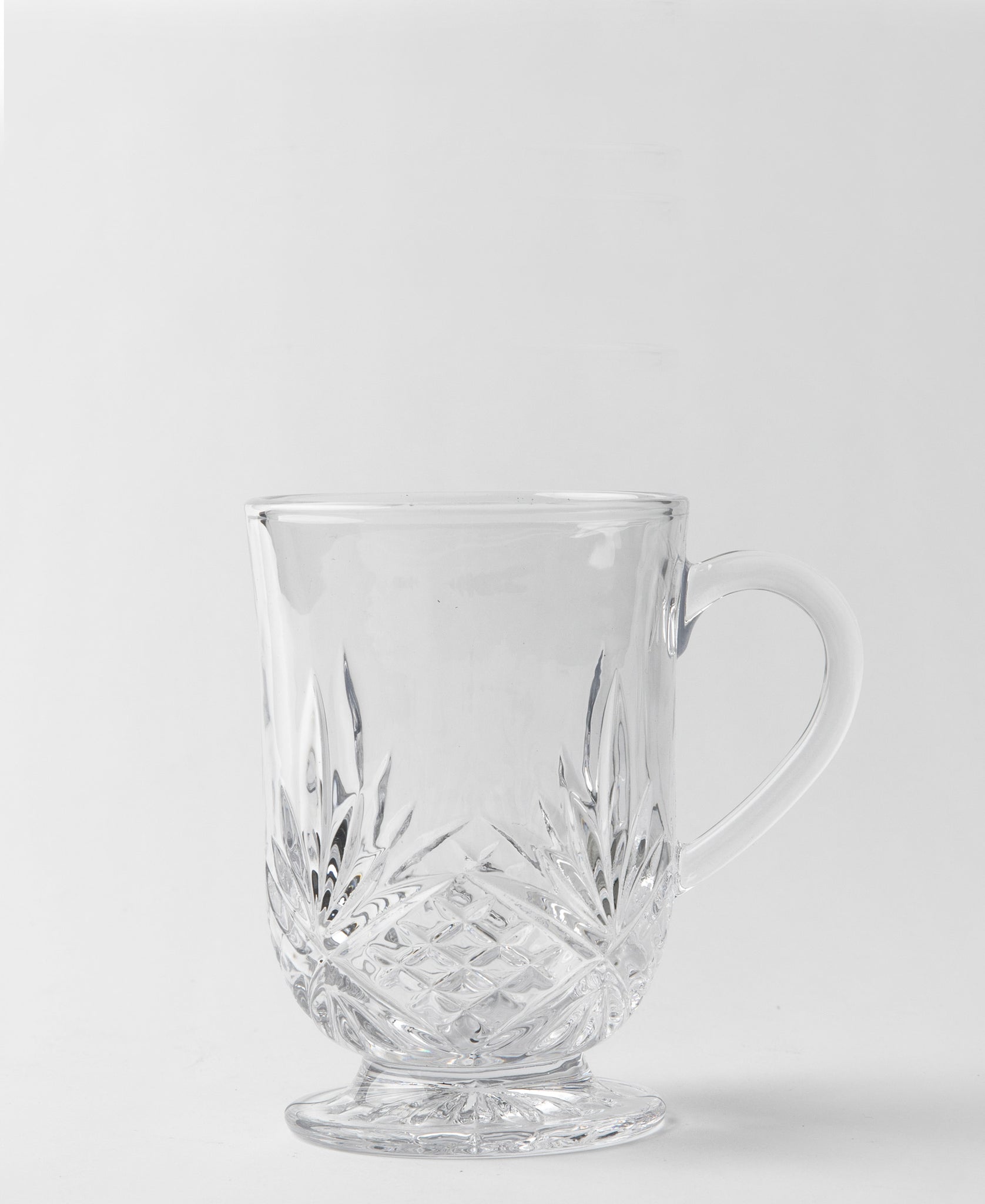 Paris Collection 4 Piece Footed Coffee Mug - Clear