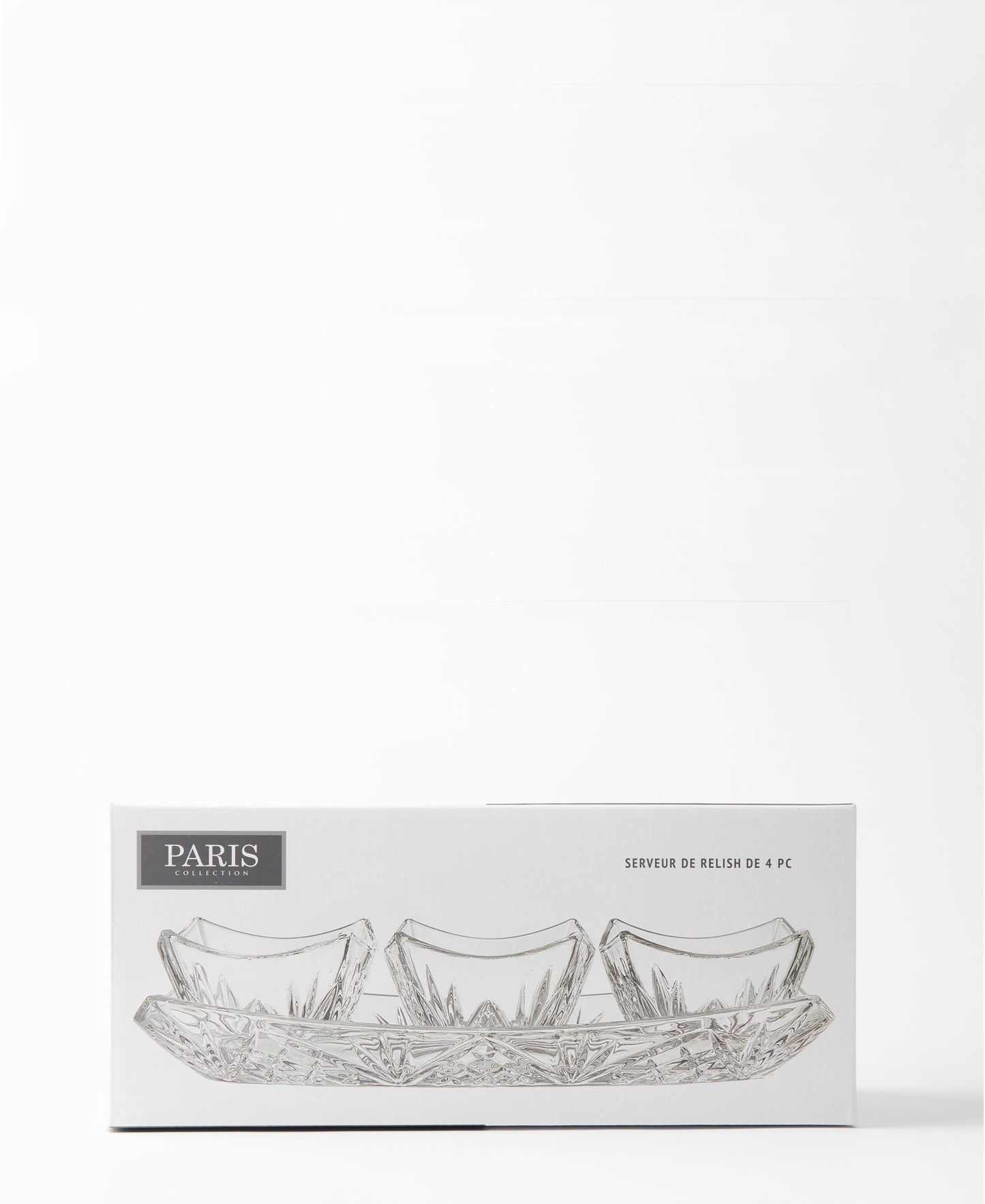 Paris Collection Tray With 3 Bowls - Transparent