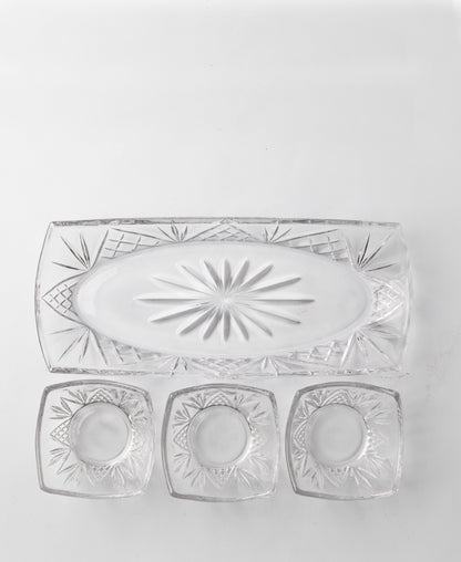 Paris Collection Tray With 3 Bowls - Transparent