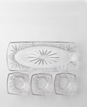 Paris Collection Tray With 3 Bowls - Transparent