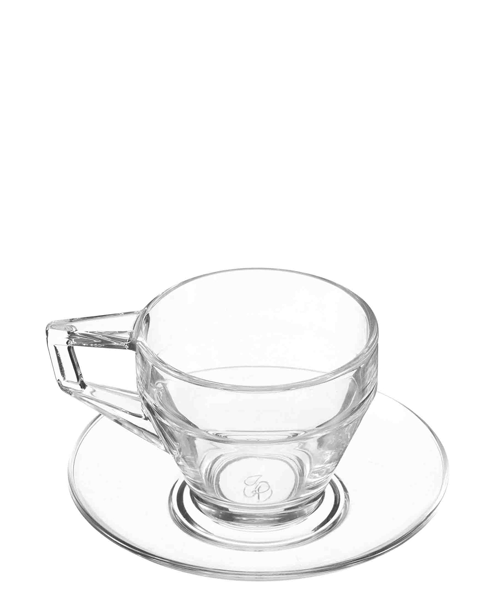 Pasabahce 12 Piece Shiny Teacup & Saucer Set - Clear