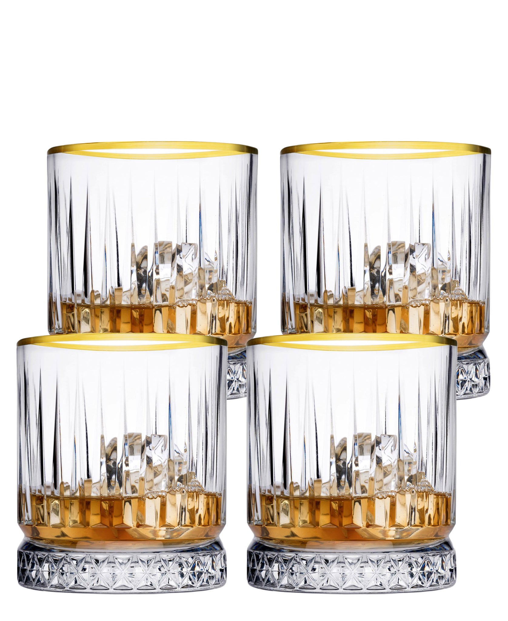 Pasabahce Elysia Gold Rim 4 Piece - Clear With Gold Rim