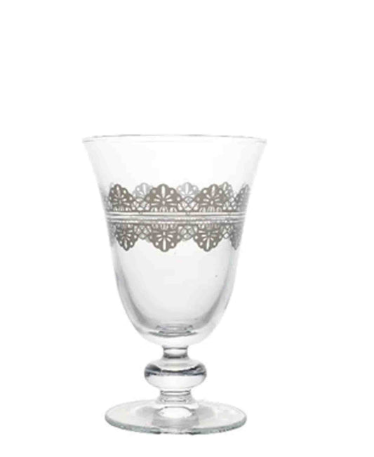 Pasabahce Macrame 280ml Wine Glass - Clear With Floral Pattern