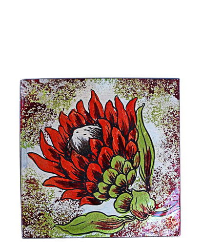 Kitchen Life Protea Platter 19cm - Red & Green