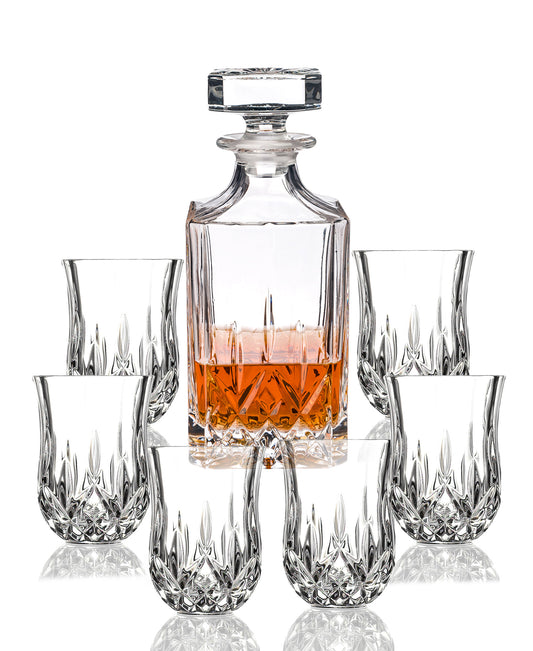 RCR Opera Whisky Glasses Set of 6 And Decanter - Clear
