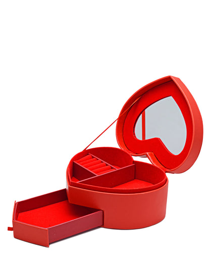 Urban Decor Heart shape Jewellery Box - Red