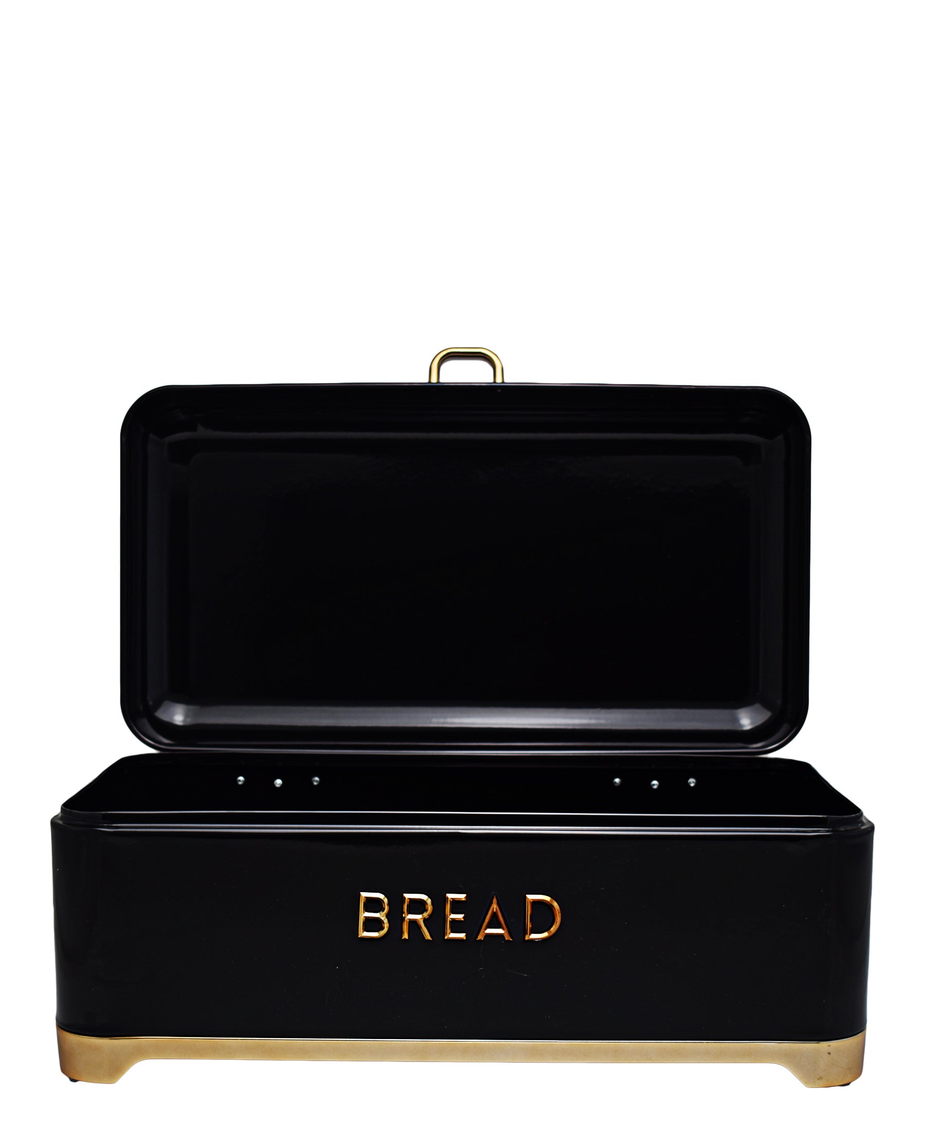 Retro Bread Bin - Black & Rose Gold