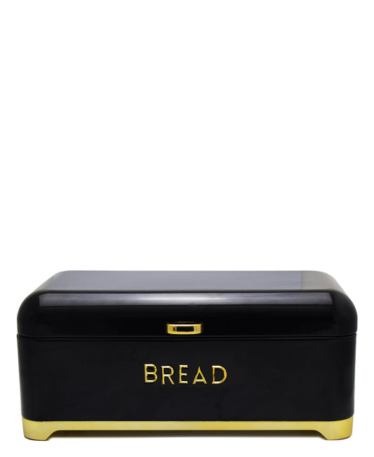 Retro Bread Bin - Black & Gold