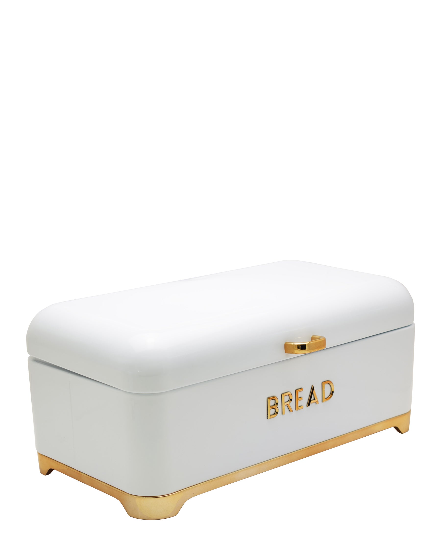 Retro Bread Bin - White & Rose Gold