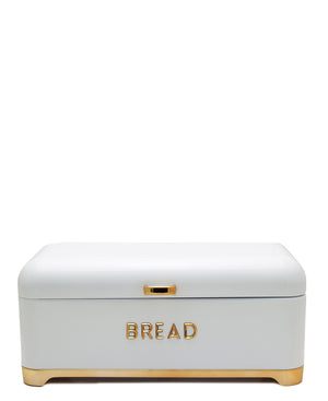 Retro Bread Bin - White & Rose Gold