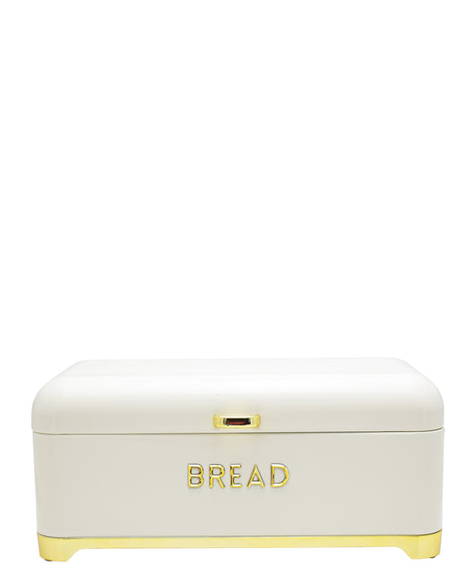 Retro Bread Bin - Cream & Gold