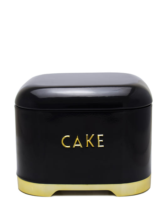 Retro Cake Tin - Black & Gold