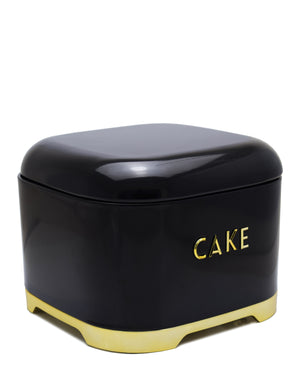 Retro Cake Tin - Black & Gold