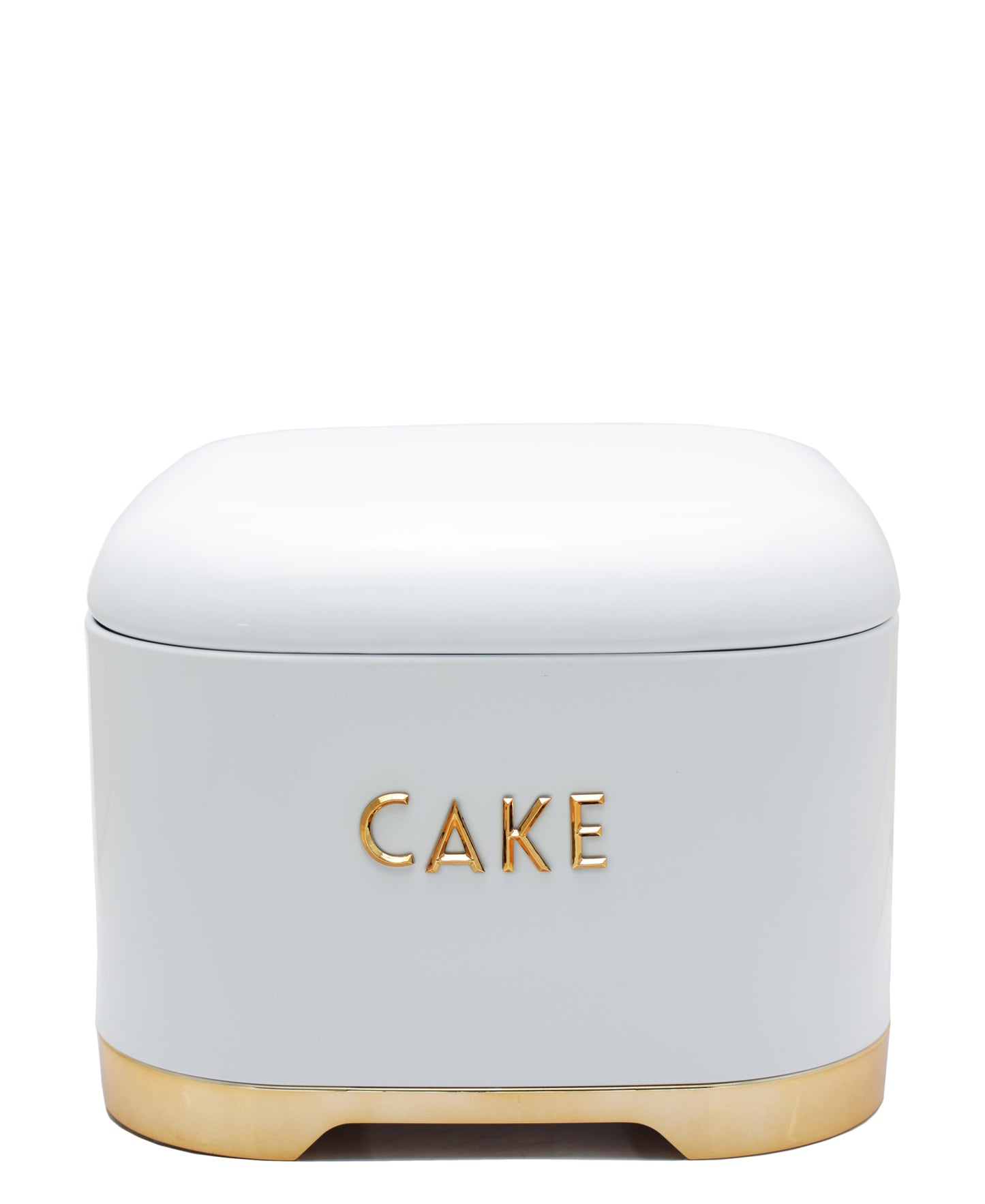 Retro Cake Tin - White & Rose Gold