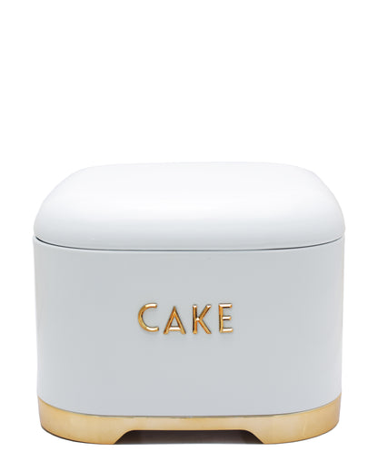 Retro Cake Tin - White & Rose Gold