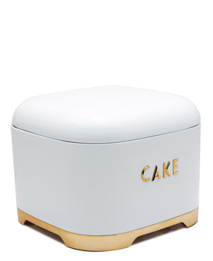 Retro Cake Tin - White & Rose Gold