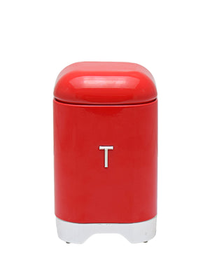 Retro Tea Tin - Red & Silver