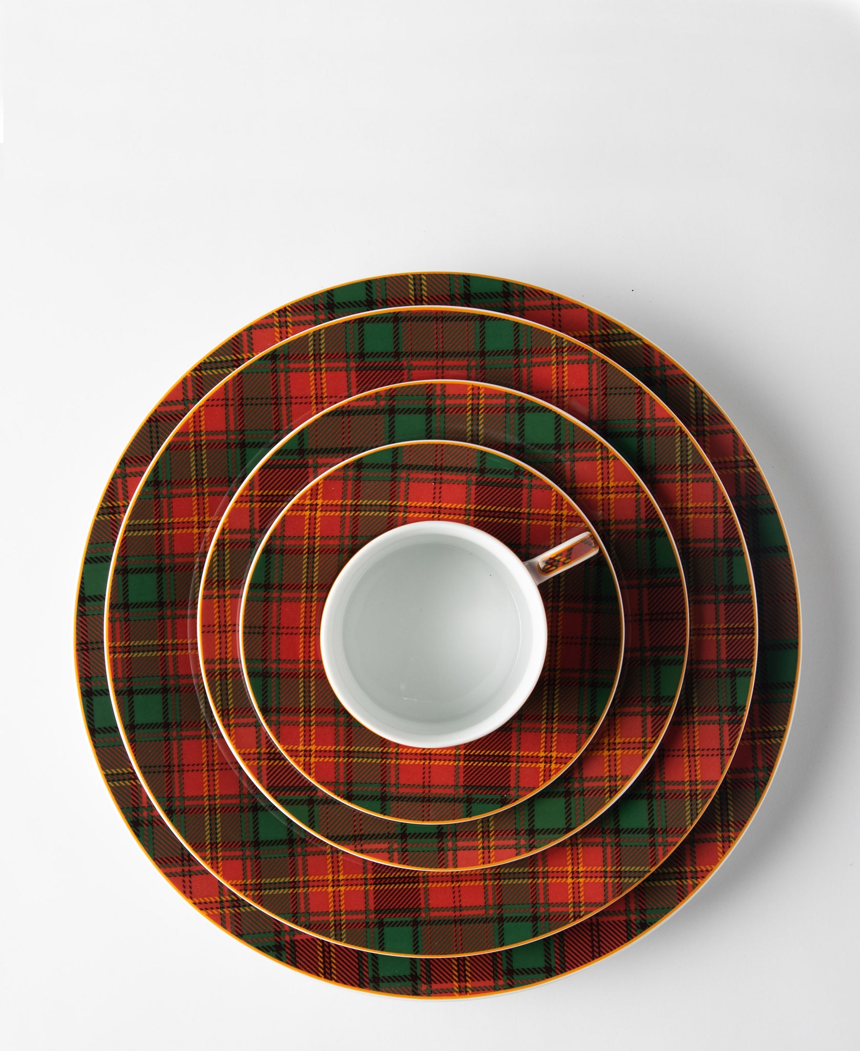 Jenna Clifford Red Tartan Side Plate - Red