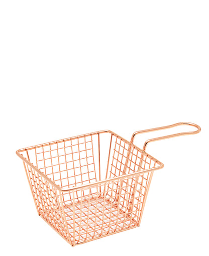 Regent - Copper Plated Chip Fryer Mini Serving Basket 220 - 130x84mm