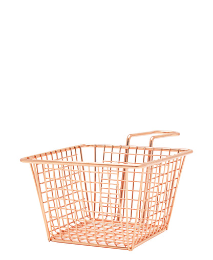 Regent - Copper Plated Chip Fryer Mini Serving Basket 220 - 130x84mm