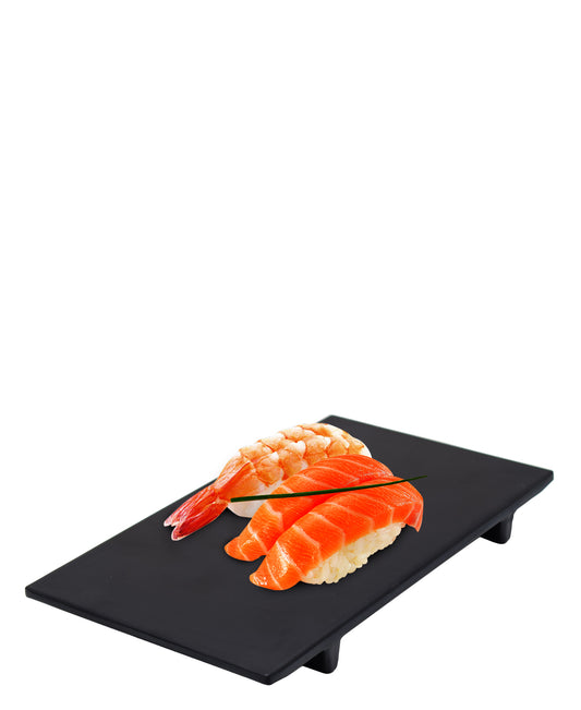 Regent - Melamine Sushi Serving Plate Matt Black Slate 236mm dx138x23mm