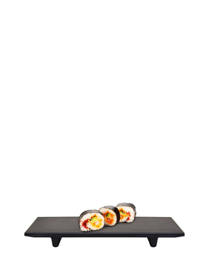 Regent - Melamine Sushi Serving Plate Matt Black Slate 236mm dx138x23mm