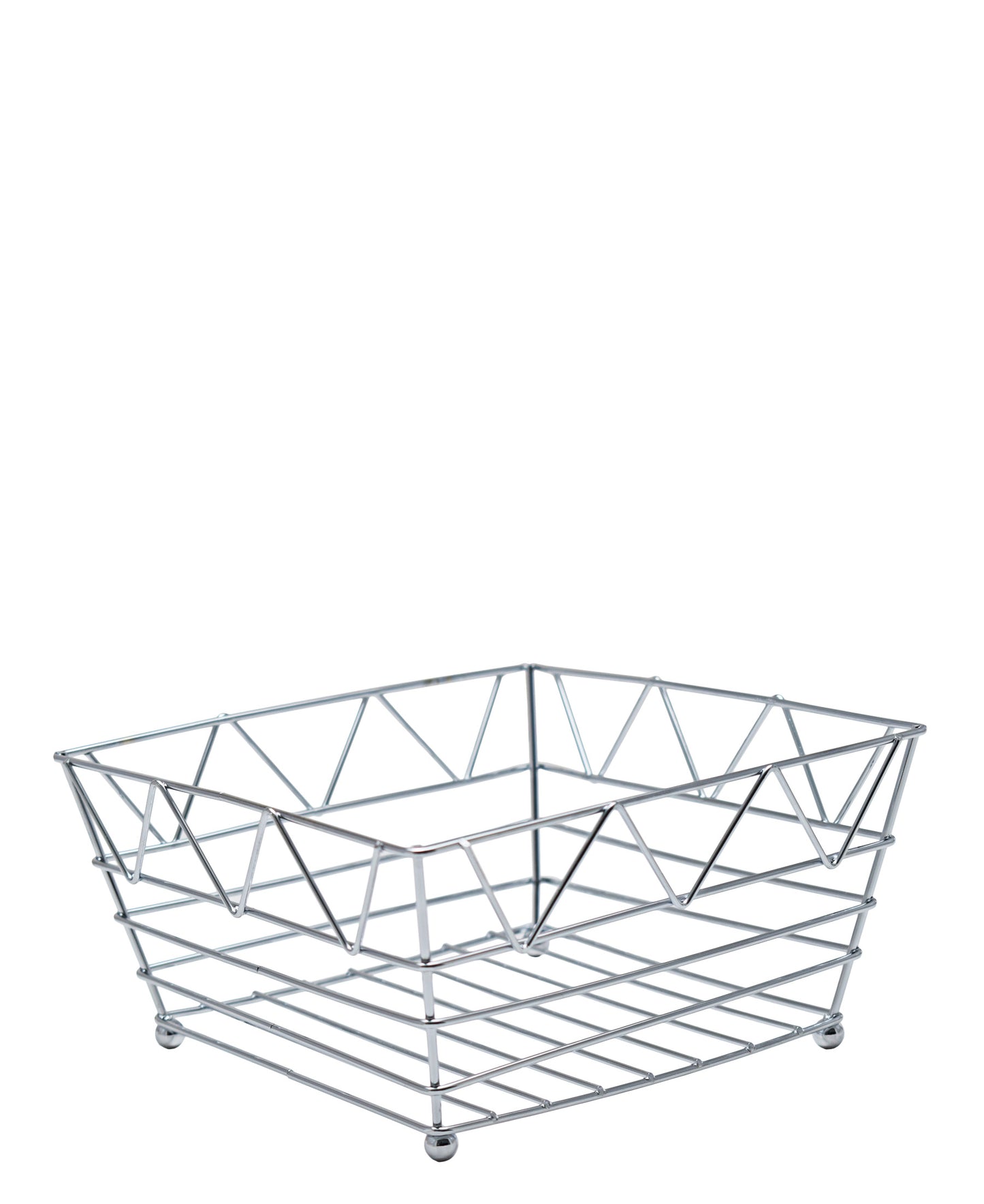 Regent Chrome Square Basket - Silver