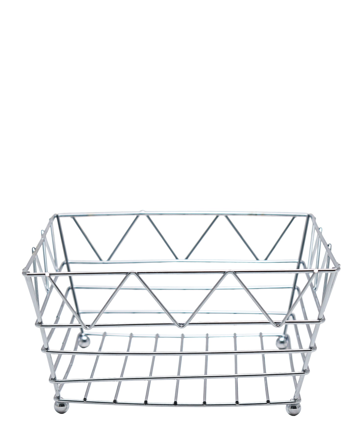 Regent Chrome Square Basket - Silver