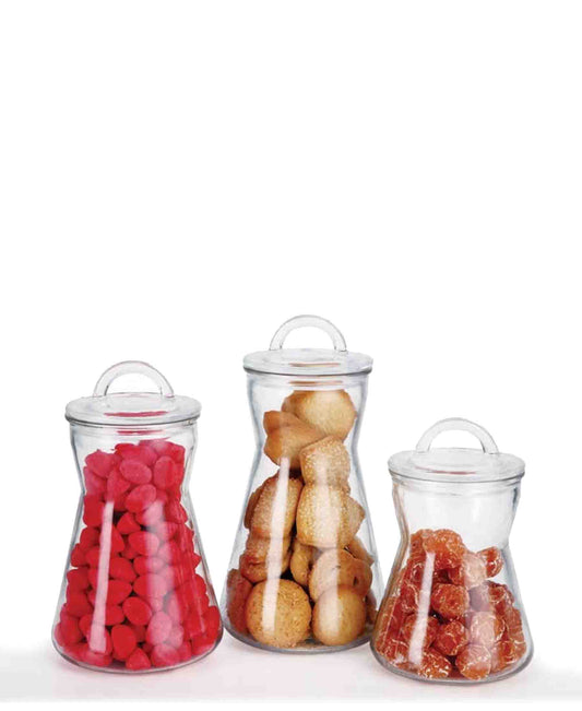 Regent 3 Piece Canisters with Loop Lids Set - Clear