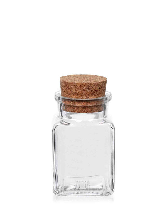 Regent 4 Piece Glass Bottle With Cork Lid 160ml - Clear