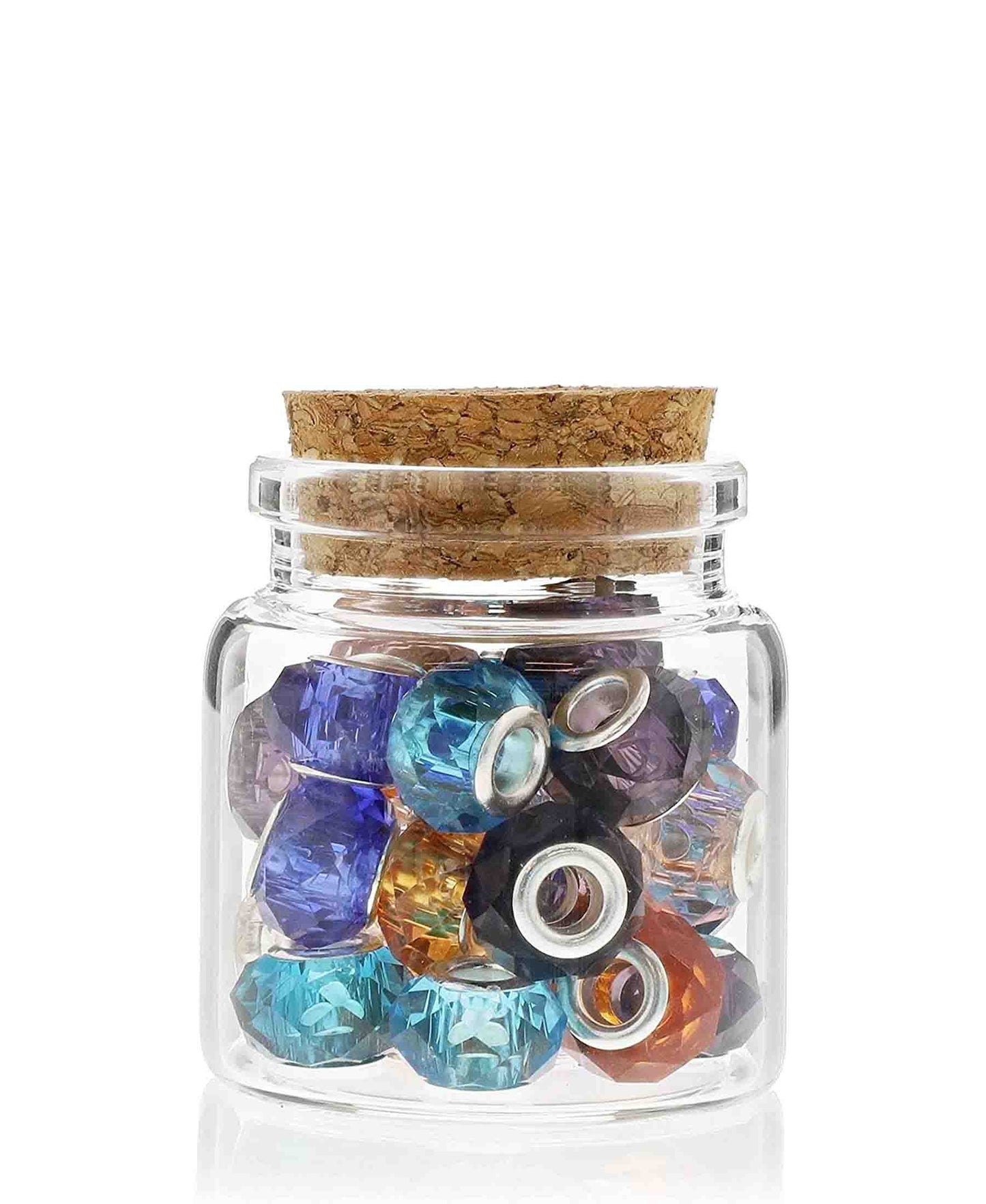 Regent 4 Piece Glass Bottle With Cork Lid 50ml - Clear