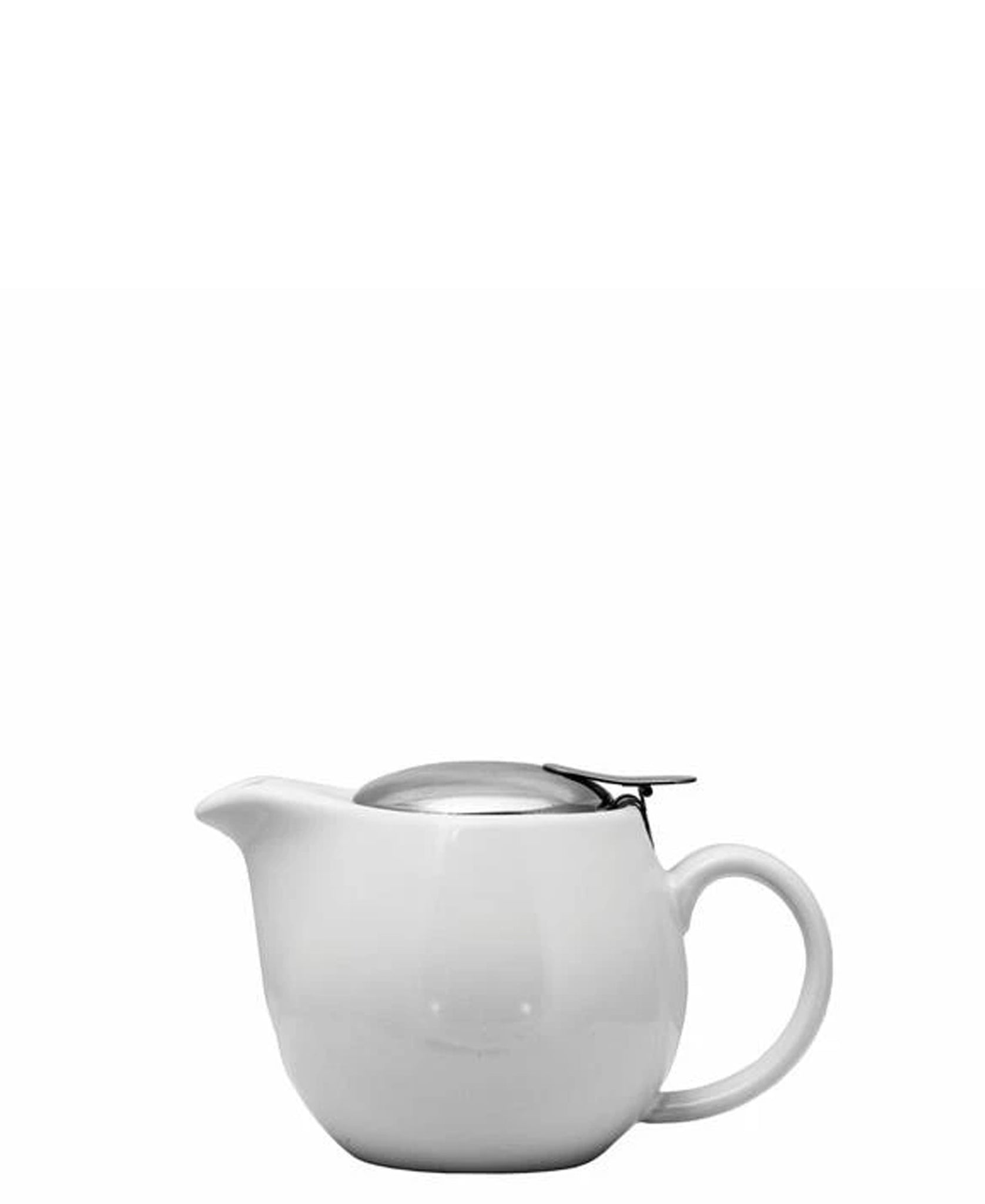 Regent Stoneware 400ml Teapot With Stainless Steel Lid & Infuser - Gloss White