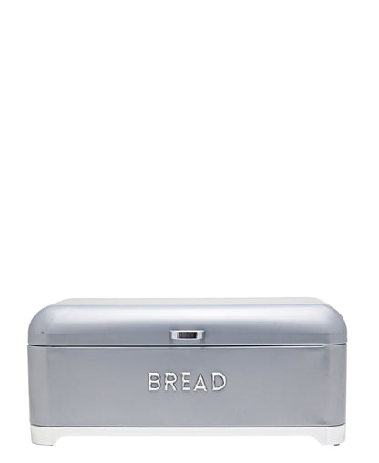 Retro Bread Bin - Grey & Silver