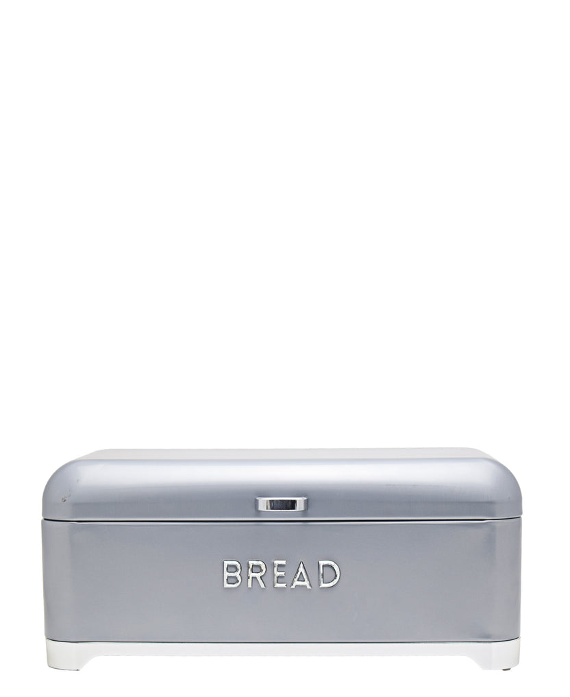 Retro Bread Bin Grey & Silver The Culinarium