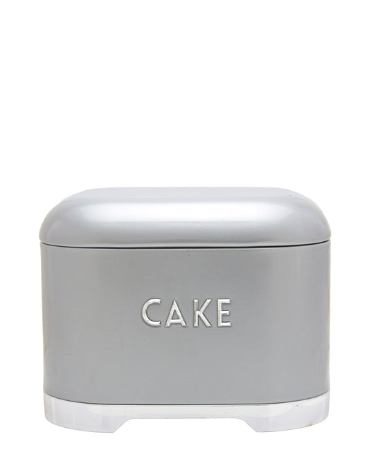 Retro Cake Tin - Grey & Silver