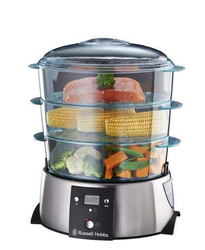 Russell Hobbs 3-Tier Satin Quartz Steamer - Silver