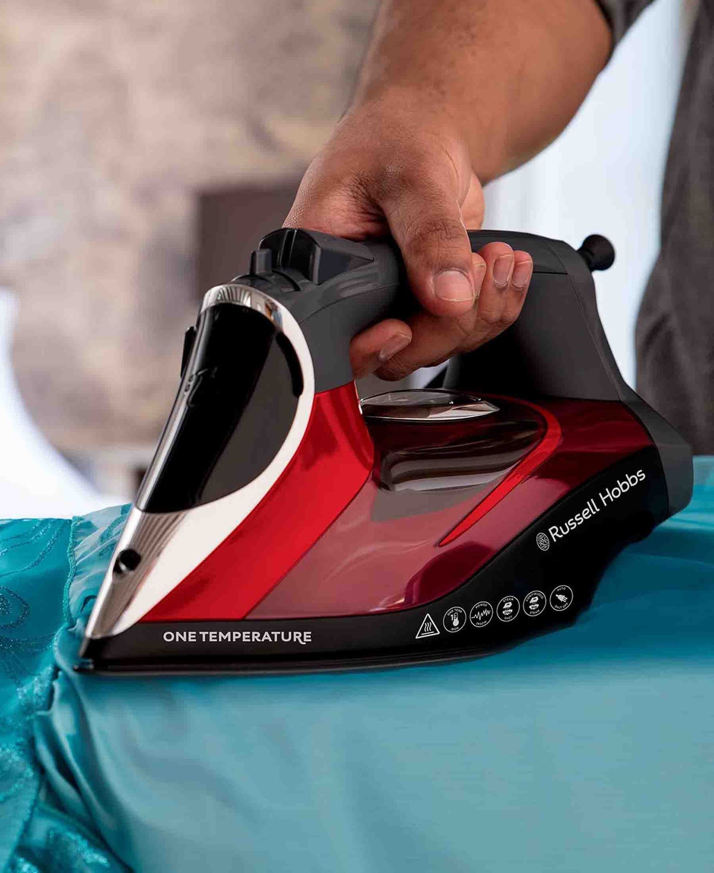 Russell Hobbs One Temp Iron - Black & Red