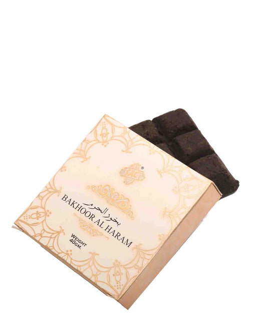 SAC Bakhoor Al Haram Chocolate incense Bar - White & Gold
