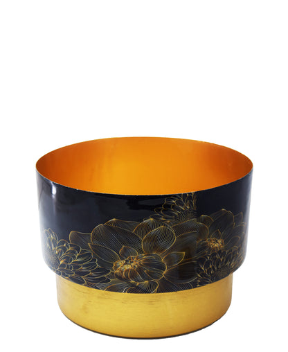 Urban Decor 36 x 23cm Sarai Patterned Pot - Black & Yellow