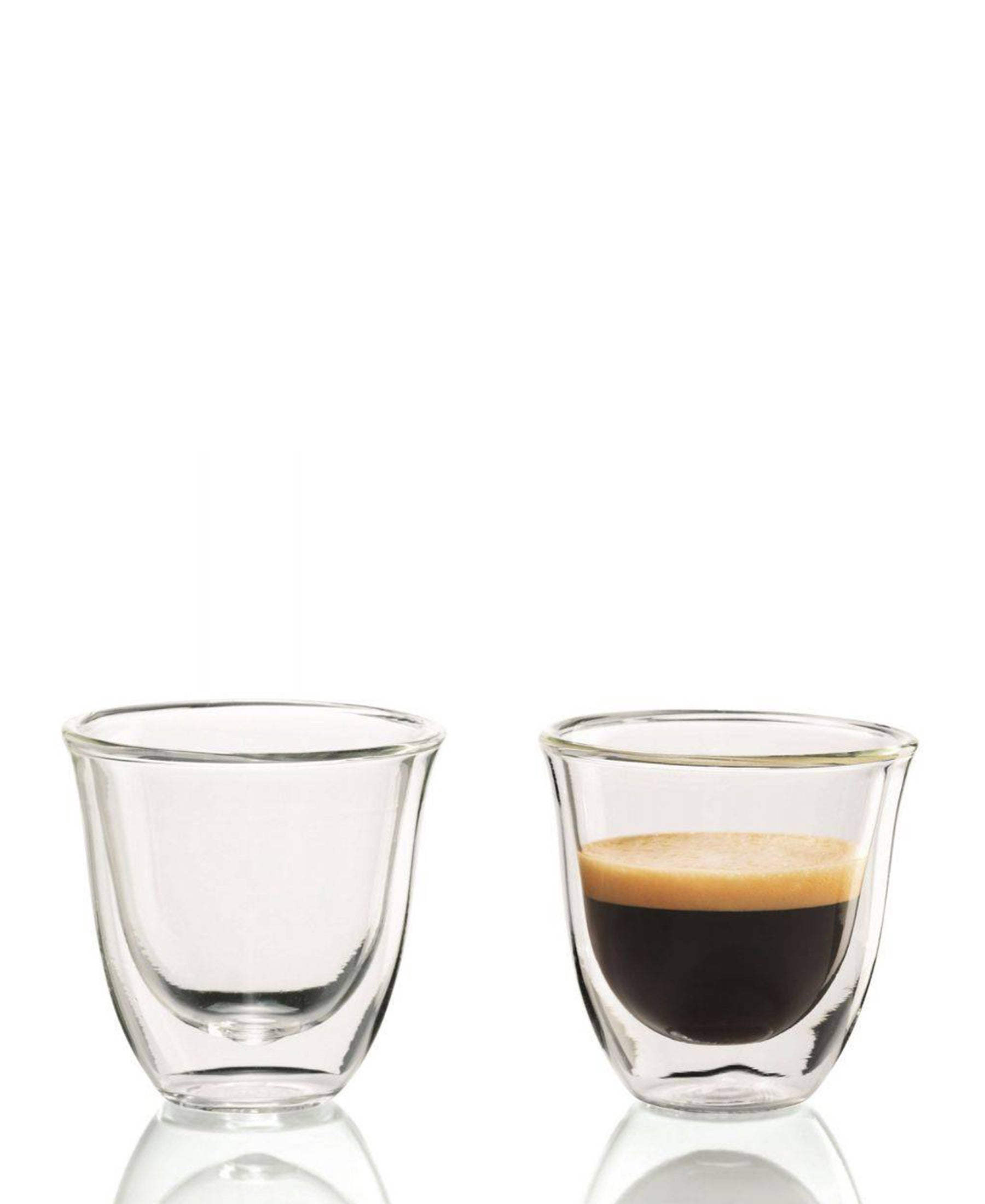 DeLonghi Double Walled Thermo Espresso Glass 2 Piece - Clear