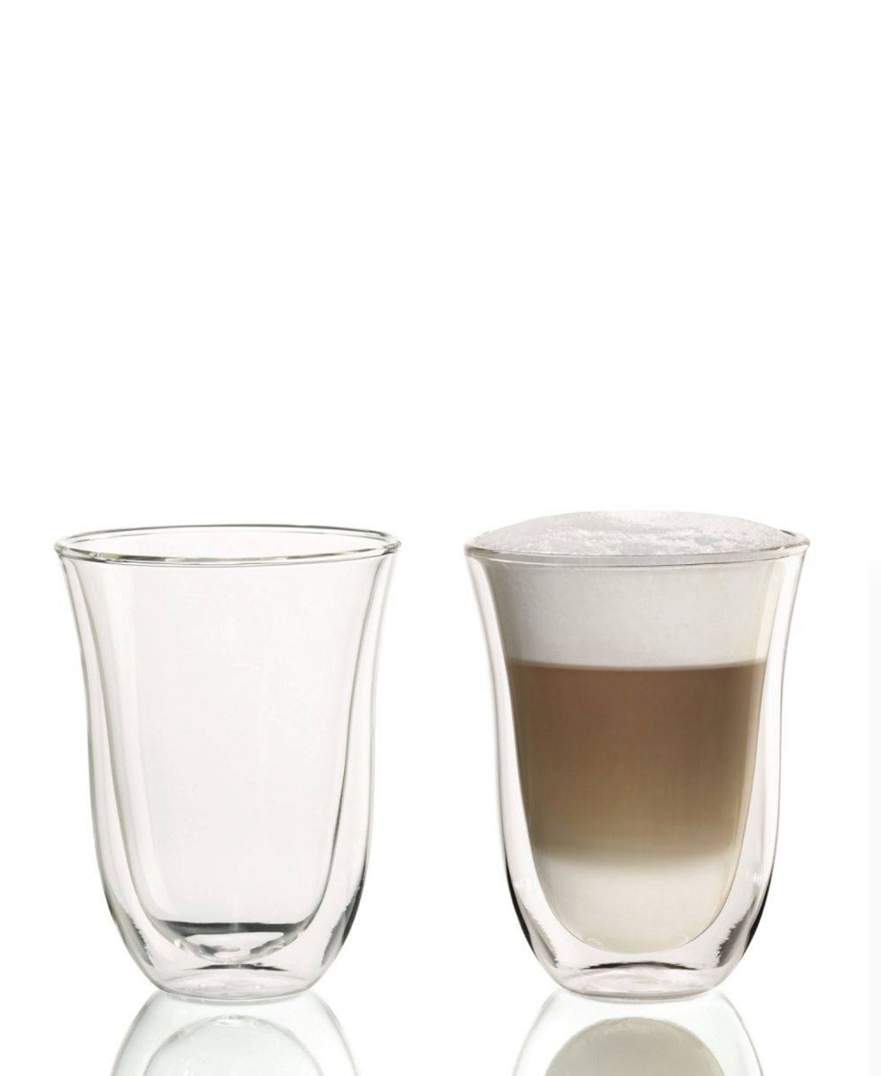 DeLonghi Double Walled Thermo Cappuccino Glass 2 Piece Clear