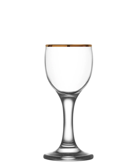 Kitchen Life 6 Piece 400ML Wine Glass - Clear With Gold Rim
