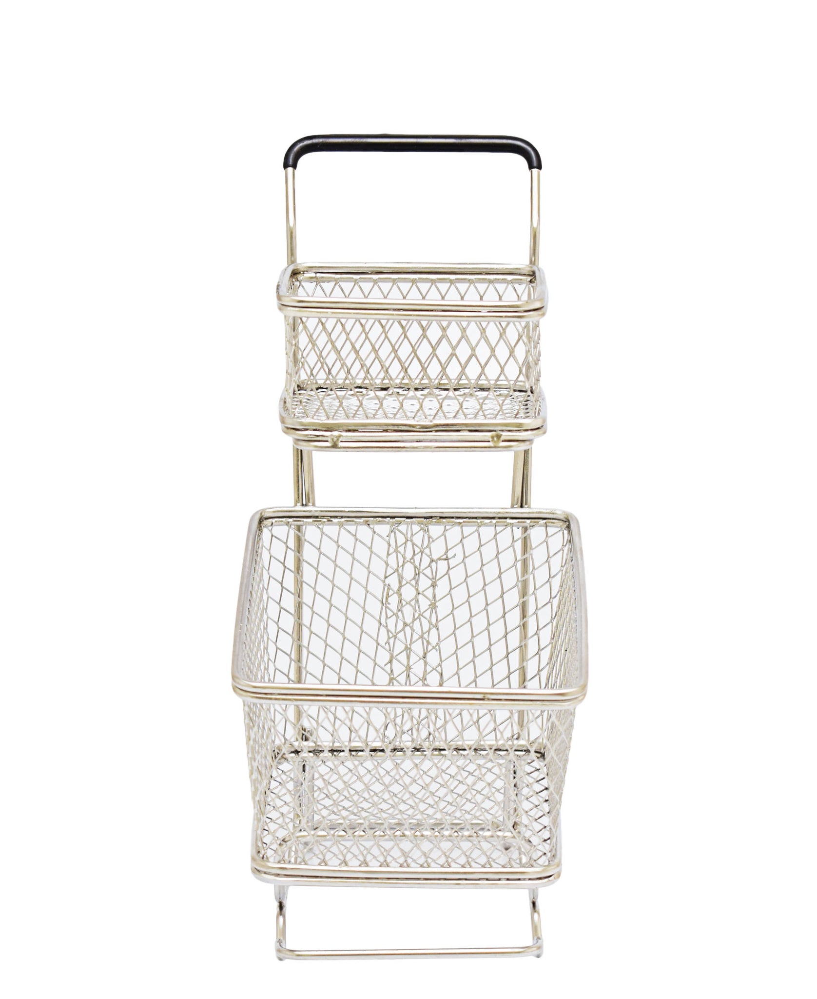 Kitchen Life Double Basket Shopping Trolley - Gold