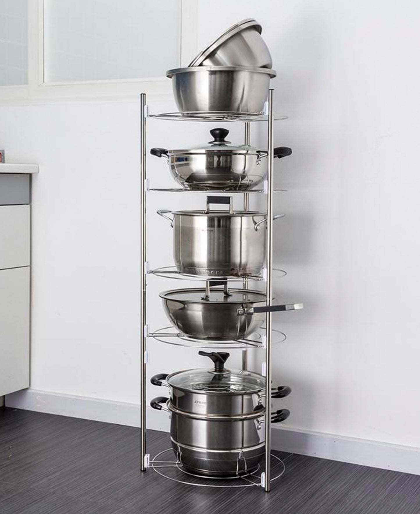 Kitchen Life Pot Stand 5 Tier - Silver