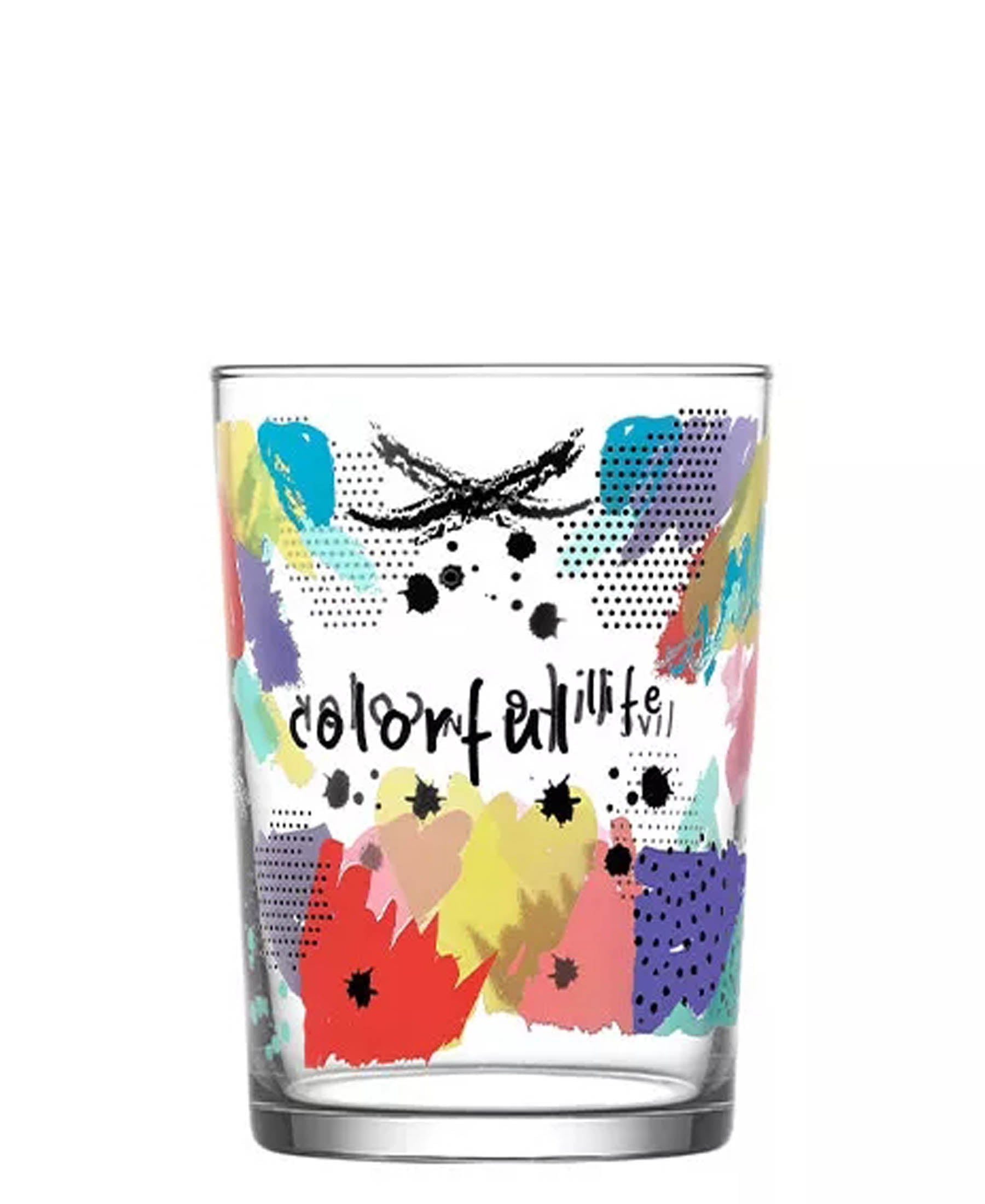 Kitchen Life Feel Good Cup - Clear With Colourful Print