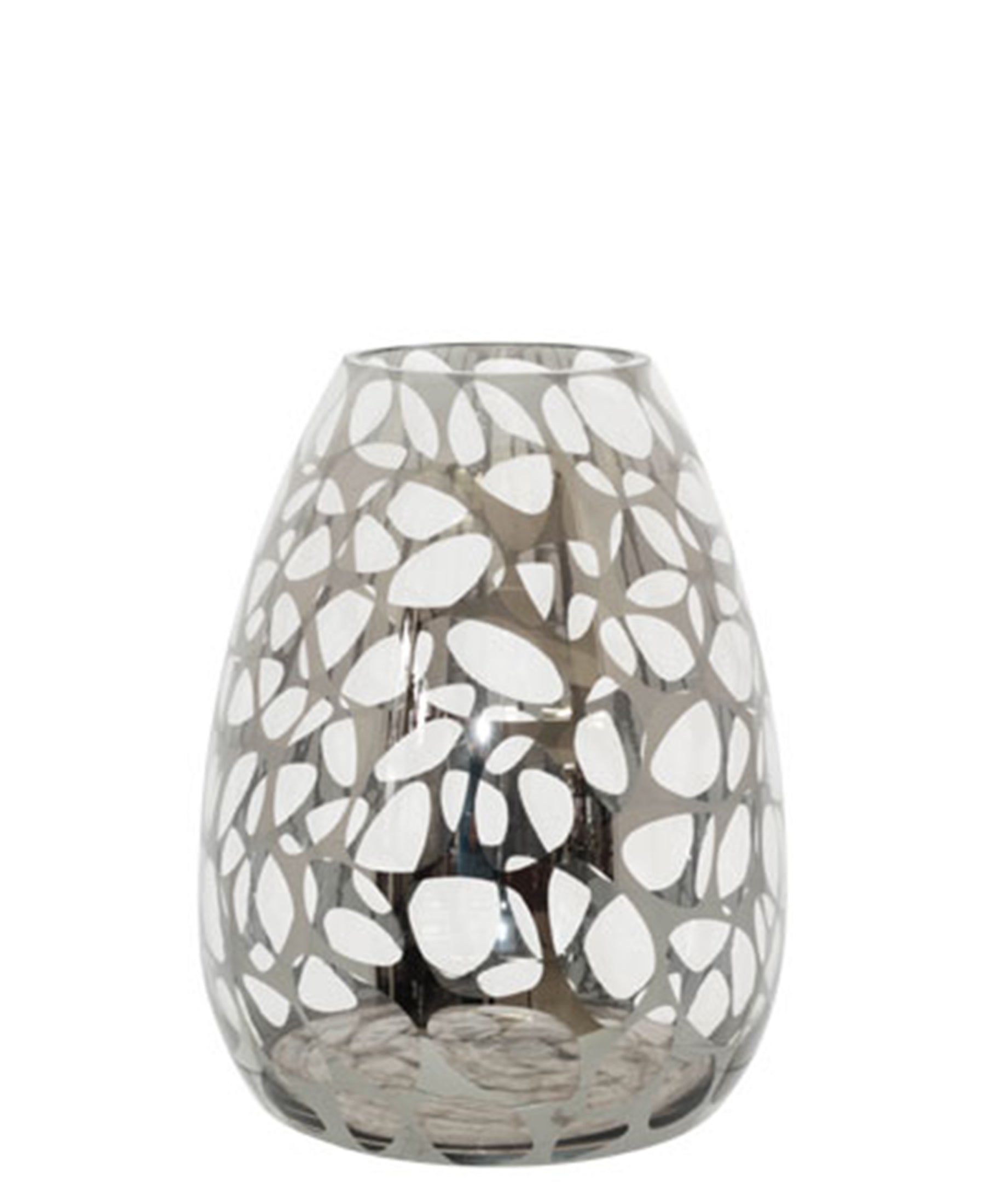 Leopard Print Vase 30cm - Silver
