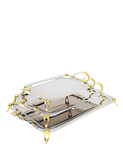 Table Pride Silver And Gold Tray, Medium