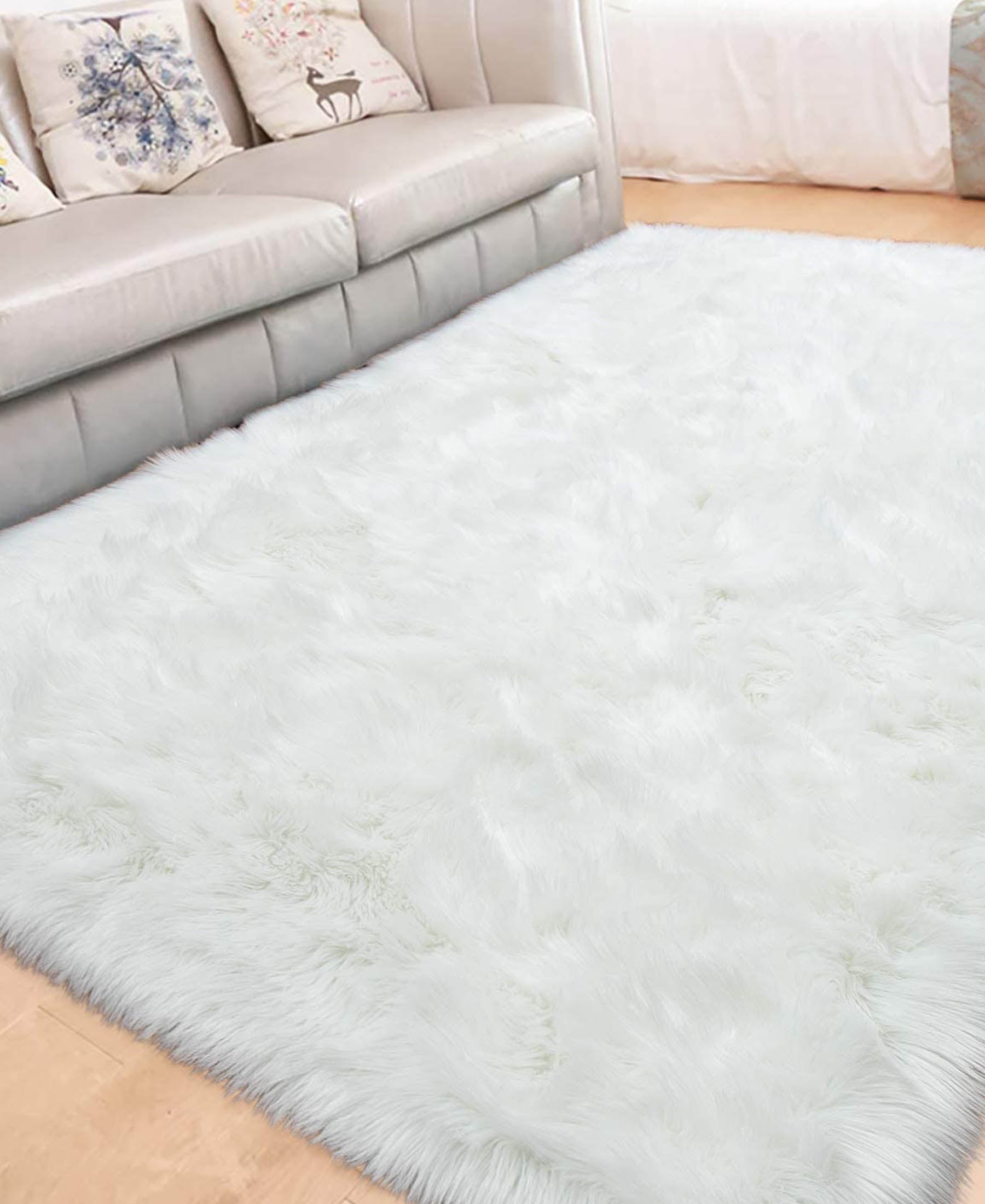Sonna 1200mm x 1600mm Faux Fur Carpet - White